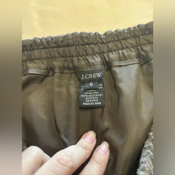 J Crew Wool Blend Skirt‎ Brown Herringbone Pull On Pockets Lined Sz 6 - Picture 8 of 15